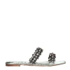Sandalia TORY BURCH in raso blu chiaro con strass argento