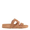 sandalo fusbet in camoscio beige