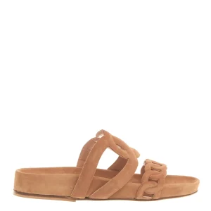 sandalo fusbet in camoscio beige
