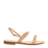 sandalo in pelle con perle