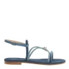 sandalo in velluto blu con microcristalli