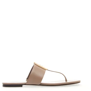 Sandalo infradito tortora con fibbia logo: scopri la collezione TORY BURCH