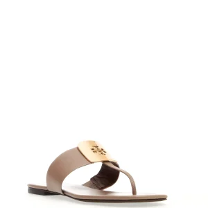 Sandalo infradito tortora con fibbia logo: scopri la collezione TORY BURCH
