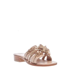 Scarpa slipper con coralli e stella marina in bronzo
