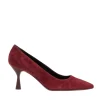 Scarpe AGL: eleganti décolleté in camoscio bordeaux con tacco 75 mm