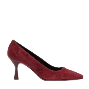 Scarpe AGL: eleganti décolleté in camoscio bordeaux con tacco 75 mm