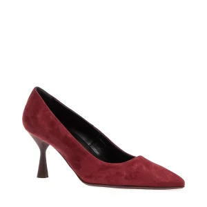 Scarpe AGL: eleganti décolleté in camoscio bordeaux con tacco 75 mm