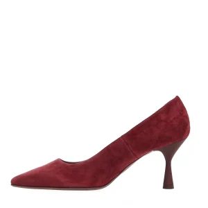 Scarpe AGL: eleganti décolleté in camoscio bordeaux con tacco 75 mm