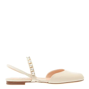 Scarpe AGL: eleganti slingback crema con strass