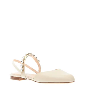Scarpe AGL: eleganti slingback crema con strass