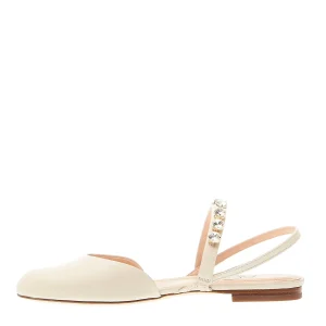 Scarpe AGL: eleganti slingback crema con strass