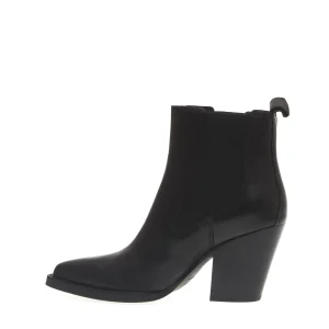Scarpe ASH - camperos in pelle nera con tacco 70 mm