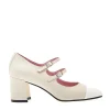 Scarpe CAREL: Pump con tacco 70 mm, cinturini in pelle beige e punta in vernice bianca
