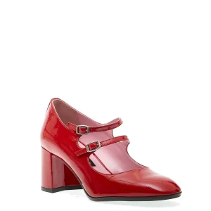 Scarpe CAREL: Pump con tacco 70 mm e cinturini in pelle verniciata rossa