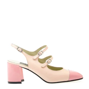 Scarpe CAREL: Slingback con tacco 70 mm in pelle verniciata rosa e cipria