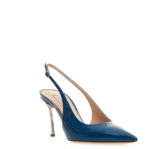 Scarpe CASADEI - Slingback bluette con tacco 75 mm