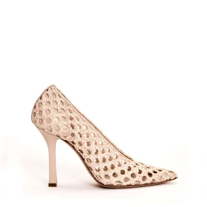 Scarpe CASADEI: eleganza e stile con tacco intrecciato color sabbia