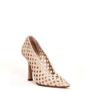 Scarpe CASADEI: eleganza e stile con tacco intrecciato color sabbia