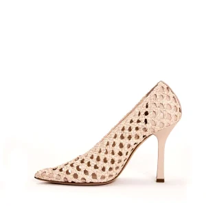 Scarpe CASADEI: eleganza e stile con tacco intrecciato color sabbia