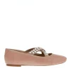 Scarpe da ballerina rosa con incrocio di strass - CASADEI