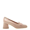 Scarpe da donna in pelle rosa con tacco 50 mm