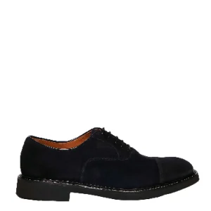 Scarpe Doucal's: Eleganti mocassini in camoscio blu con suola in gomma leggera