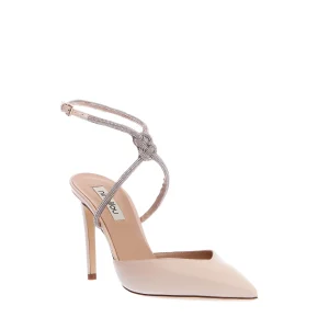 Scarpe eleganti con dettagli in rosa cipria e strass