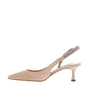 Scarpe eleganti con dettagli brillanti: NINALILOU - sand leather slingback
