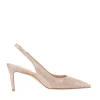 Scarpe eleganti con tacco 75 mm in lurex rosa dorato
