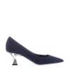 Scarpe eleganti da donna: pump in camoscio blu 55 mm