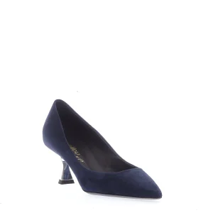 Scarpe eleganti da donna: pump in camoscio blu 55 mm