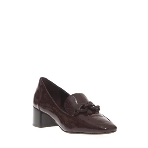 Scarpe eleganti da donna: moccasin bordeaux con tacco 50 mm