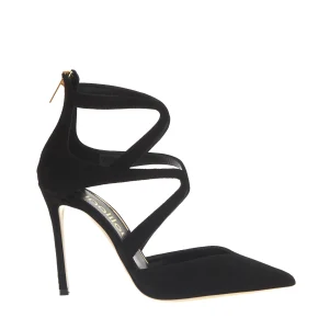 Scarpe eleganti in camoscio nero con tacco 100 - NINALILOU