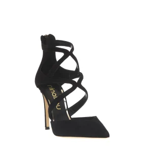 Scarpe eleganti in camoscio nero con tacco 100 - NINALILOU