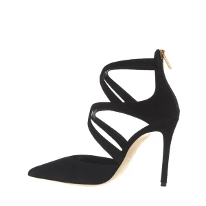 Scarpe eleganti in camoscio nero con tacco 100 - NINALILOU