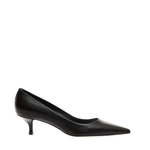 Scarpe eleganti in pelle nera con tacco da 50 mm