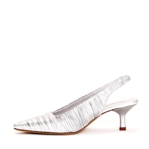 Scarpe eleganti in pelle argento con tacco 50 - HALMANERA