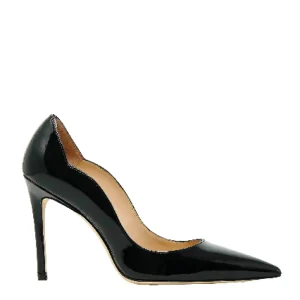 Scarpe eleganti: Pump in pelle verniciata nera, tacco 100 mm