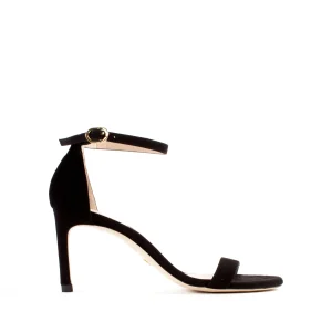 Scarpe eleganti: sandalo in camoscio nero Stuart Weitzman 85mm