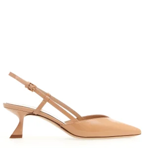Scarpe eleganti: Slingback vernice nude con tacco 50 mm