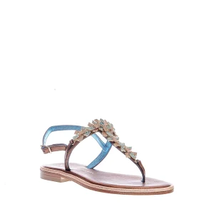 Scarpe estive con strass bronzo e azzurro di Paola Fiorenza