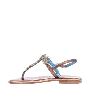 Scarpe estive con strass bronzo e azzurro di Paola Fiorenza