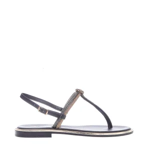 Scarpe flip flop con strass neri e dorati - Paola Fiorenza