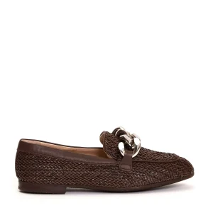 Scarpe in pelle intrecciata marrone CASADEI - eleganza senza tempo