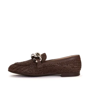 Scarpe in pelle intrecciata marrone CASADEI - eleganza senza tempo