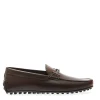 Scarpe in pelle marrone con fibbia in gomma di Tod's