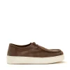 Scarpe in pelle scamosciata beige con lacci norvegesi