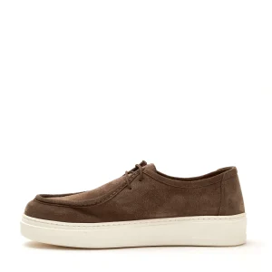 Scarpe in pelle scamosciata beige con lacci norvegesi
