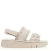 Scarpe MOU con zeppa e due fasce in camoscio gesso