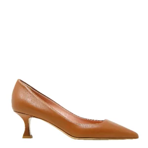 Scarpe NINALILOU - décolleté in pelle color cuoio tacco 55 mm
